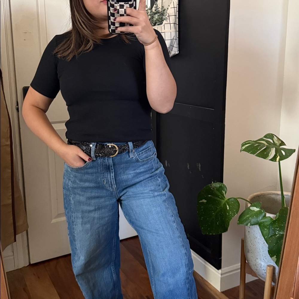 Rag & Bone Kari Black Ribbed Crewneck Cotton Blend T-Shirt. XS/S - Picture 7 of 10